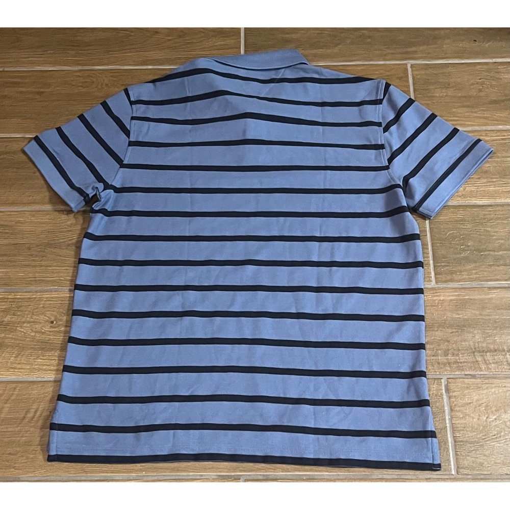 Tommy Hilfiger Mens Regular Fit Wicking Polo Shirt Blue Black Striped Large NWT - Picture 4 of 5